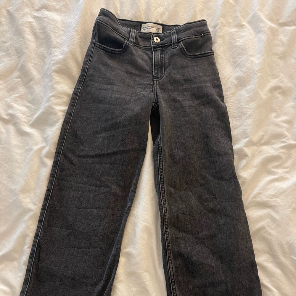 Abercrombie Kids High Rise Wide Leg Jean - Dark Gray